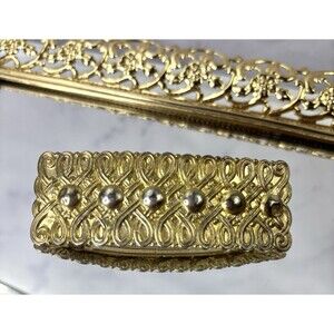 Vintage 70s Hair Clip Barrette Gold Tone Korea Accessories Victorian Ethereal